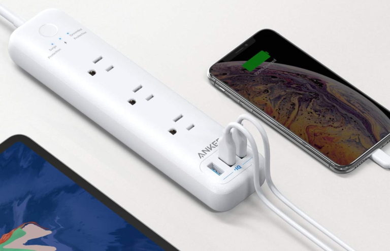 Anker 3-Outlet & 3 PowerIQ USB Ports Surge Protector Power Strip-min