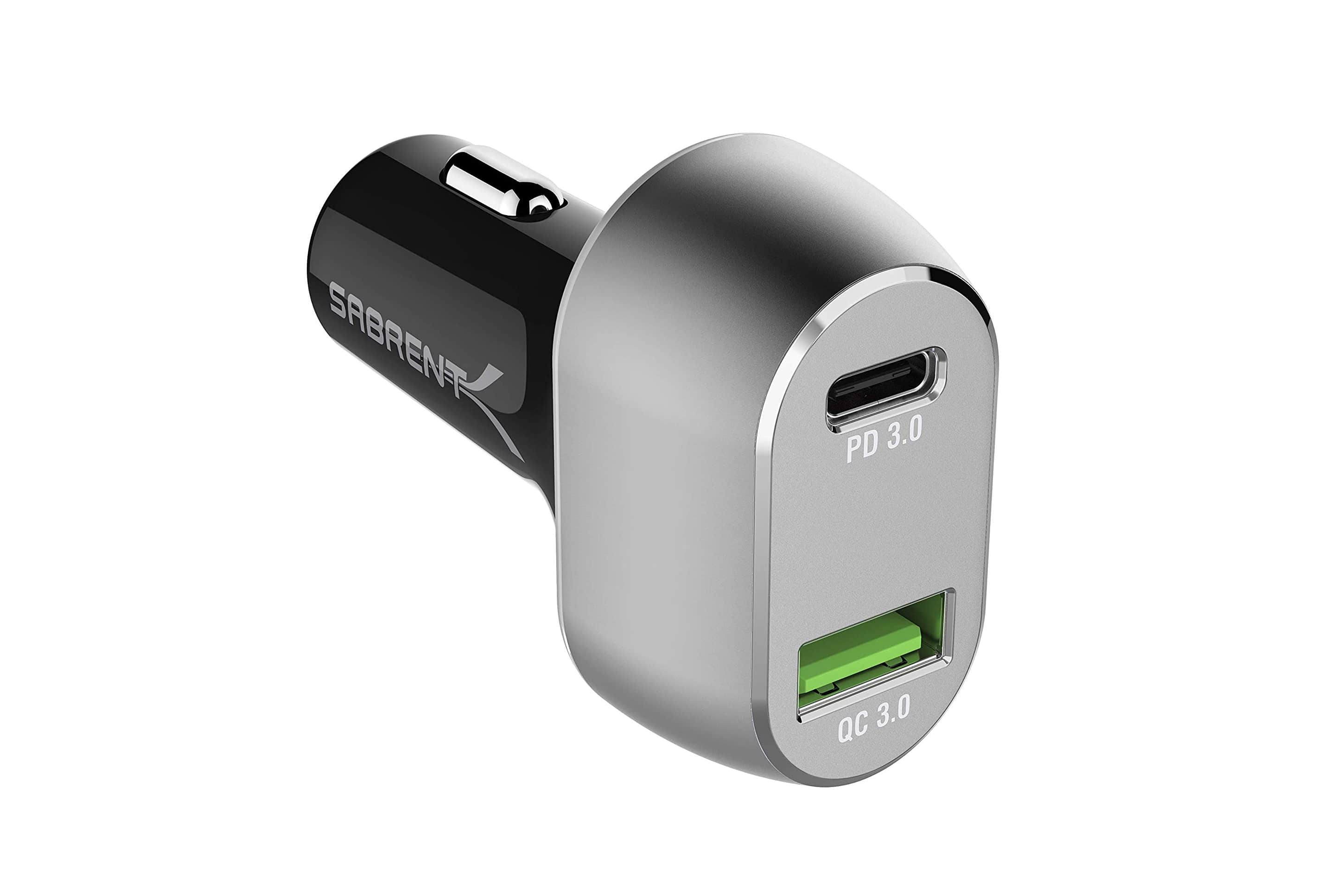 Sabrent 63W 2-Port USB Car Charger-min