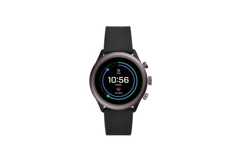 Fossil Men's Sport Metal and Silicone Touchscreen Smartwatch with Heart Rate, GPS, NFC, and Smartphone Notifications -min