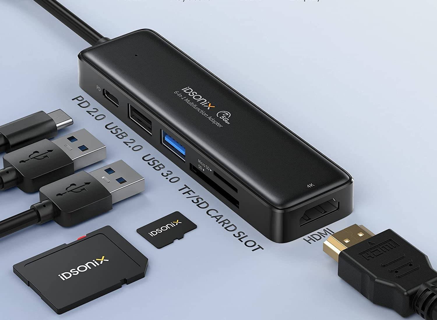 iDsonix 6 in 1 USB-C Multiport Adapter