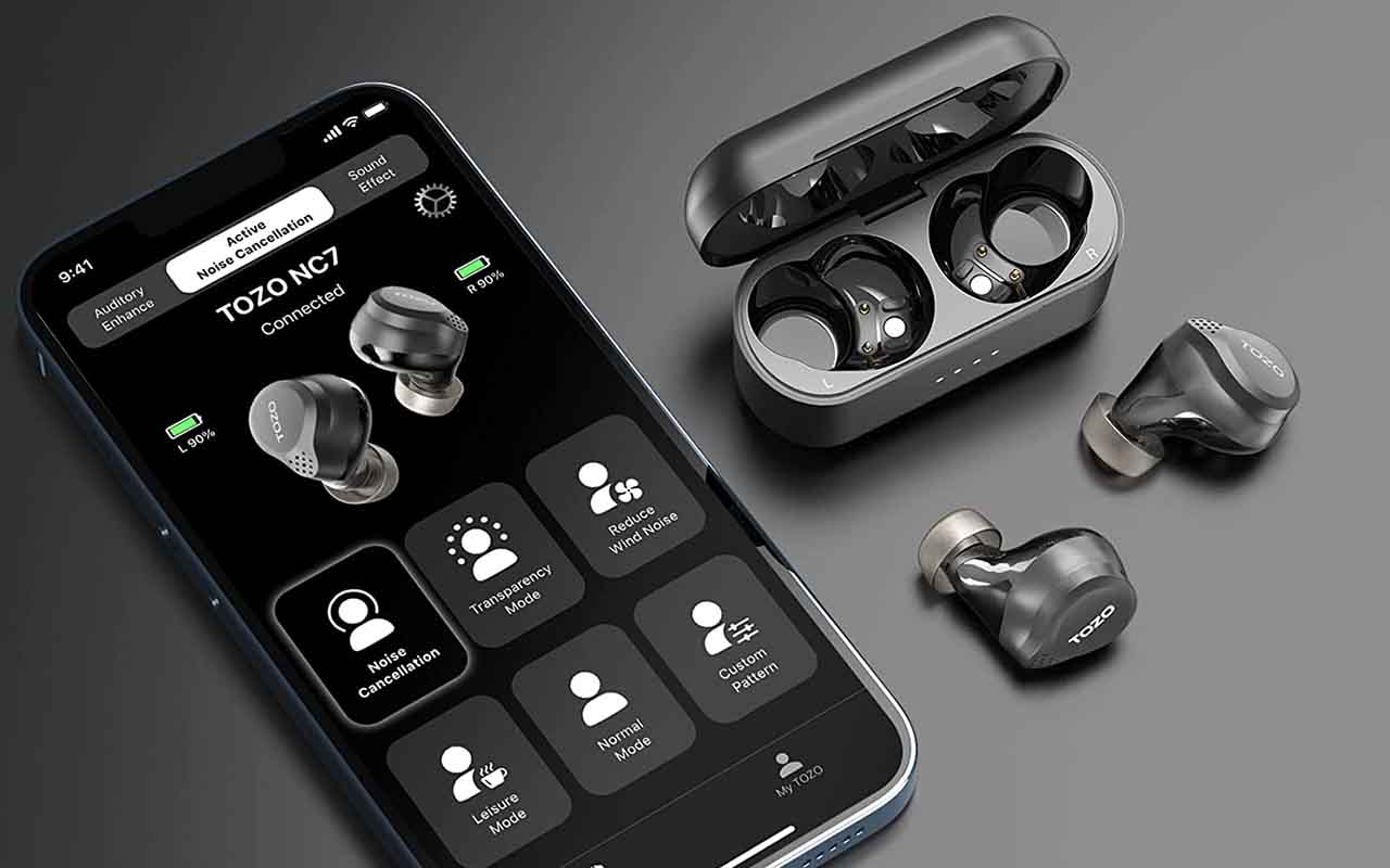 TOZO NC7 Hybrid Active Noise Cancelling Wireless Earbuds