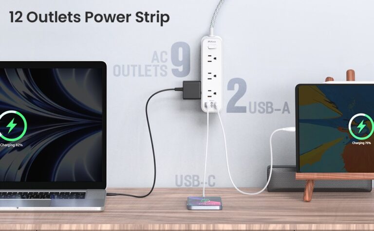 Mifaso Power Strip With 9 Outlets & 2 USB Ports