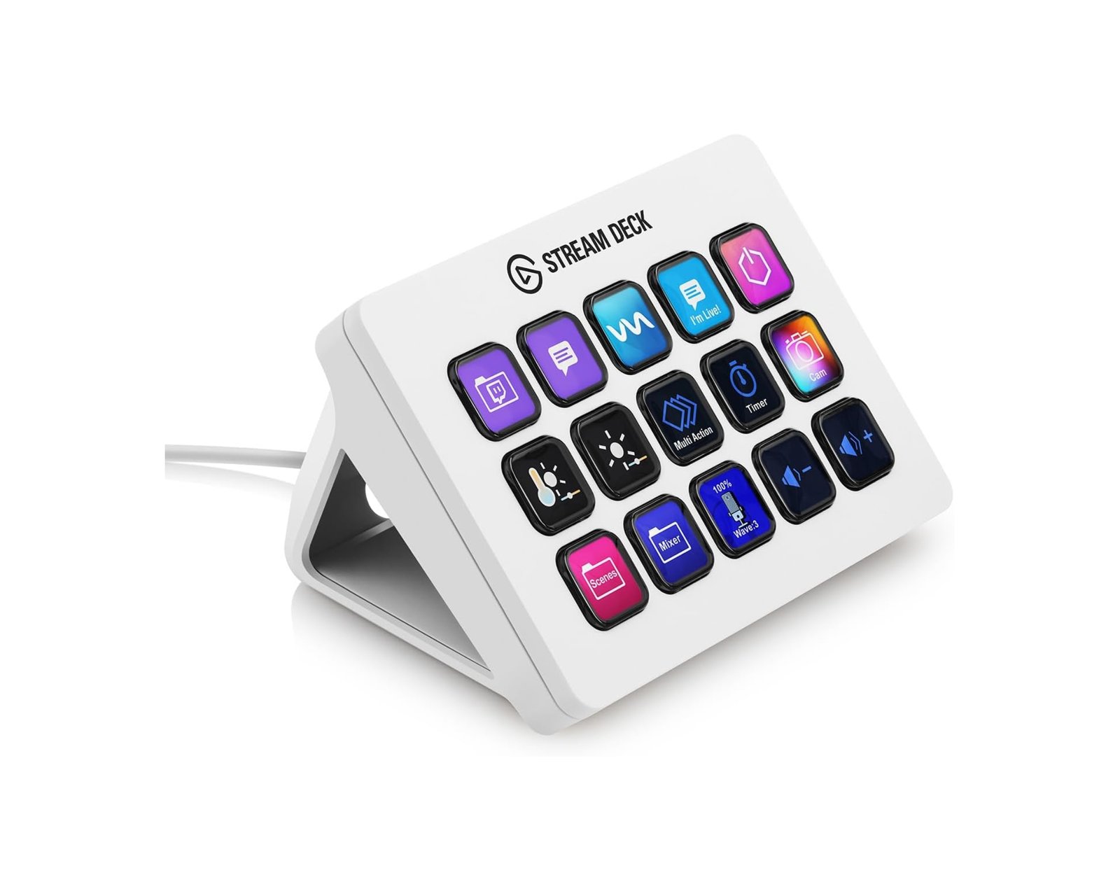 Elgato Stream Deck MK.2 White – Studio Controller, 15 macro keys