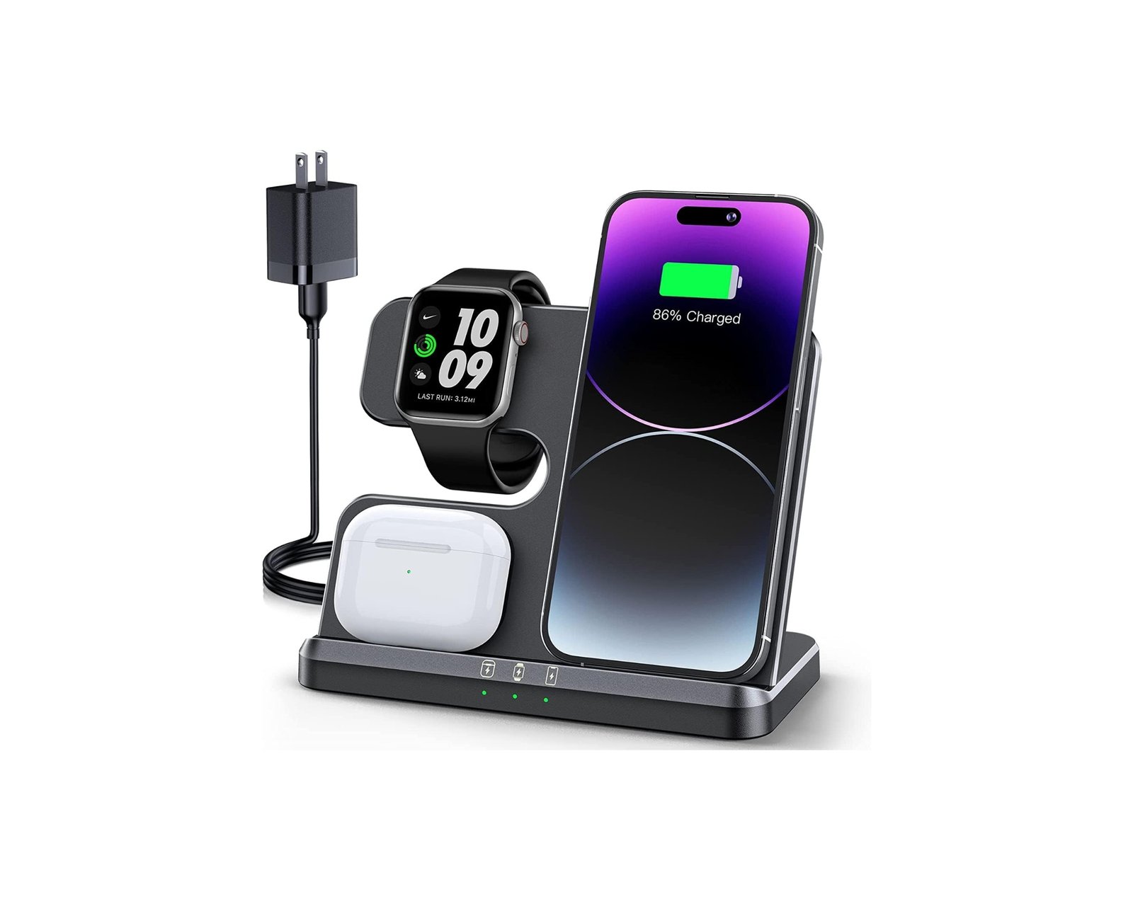 JARGOU 3 in 1 Charging Station for Apple Wireless Charger for iPhone 15 14 13 12 11 X 8