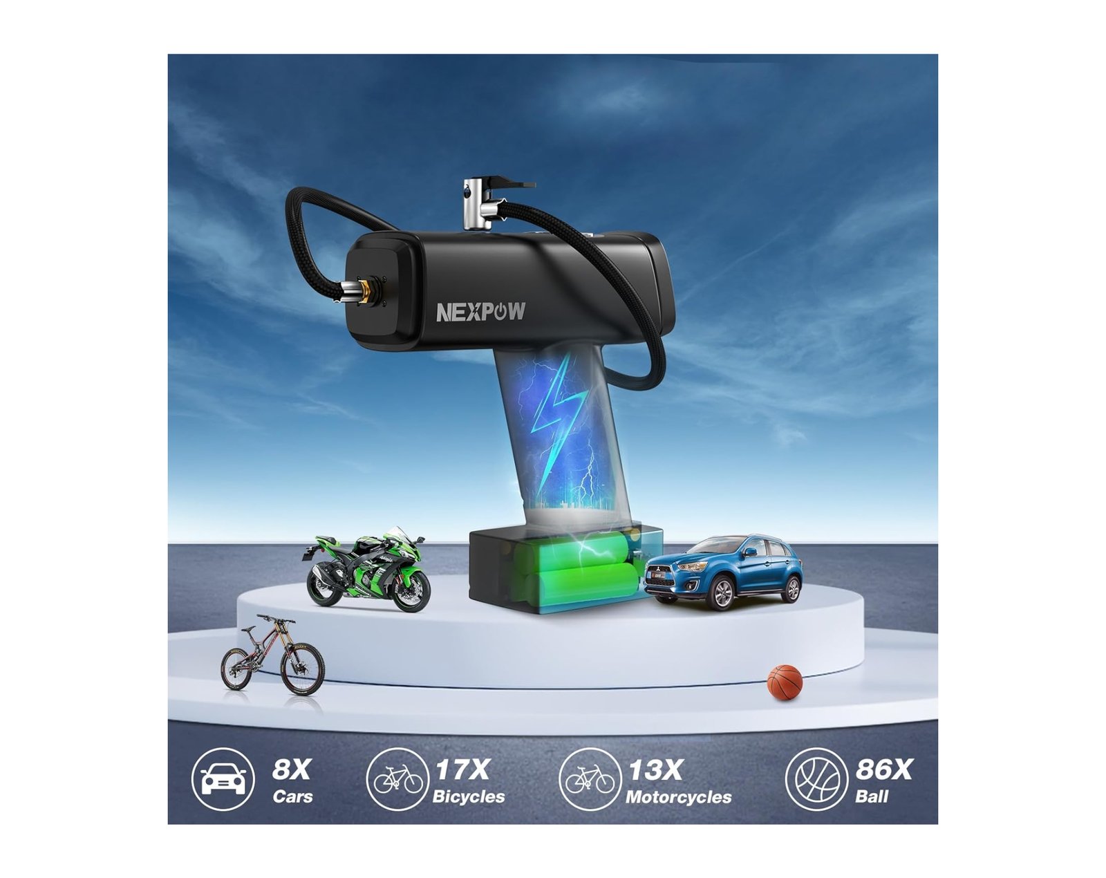 NEXPOW Auto Tire Inflator Portable Air Compresso