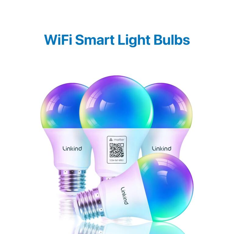 Linkind Matter WiFi Smart Light Bulbs Work with Apple Home