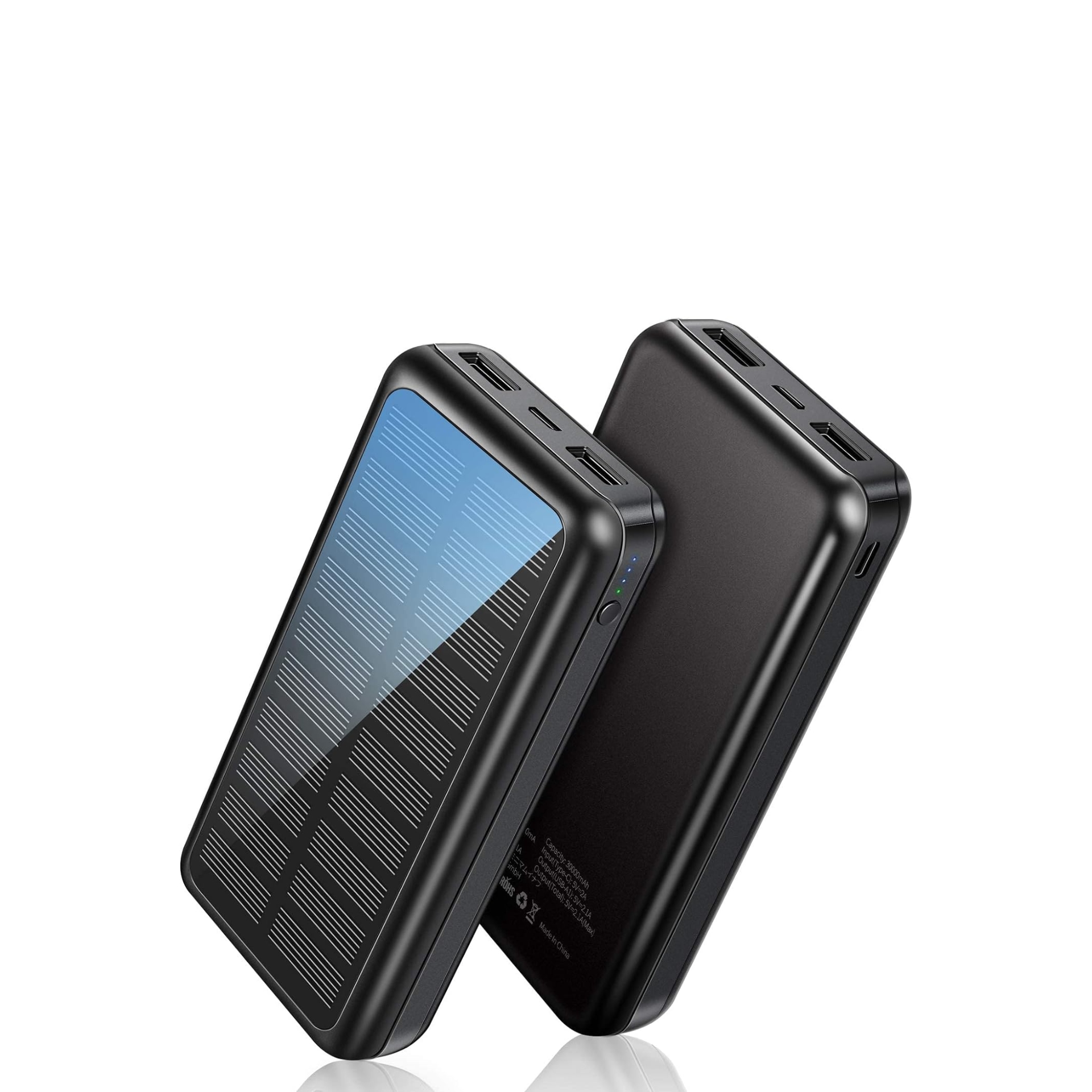 SOXONO Solar Powered Power Bank - 30000mAh Portable Solar Charger